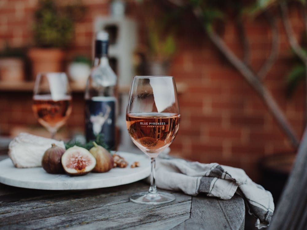 Bottle and Glass Bone Dry Rose
