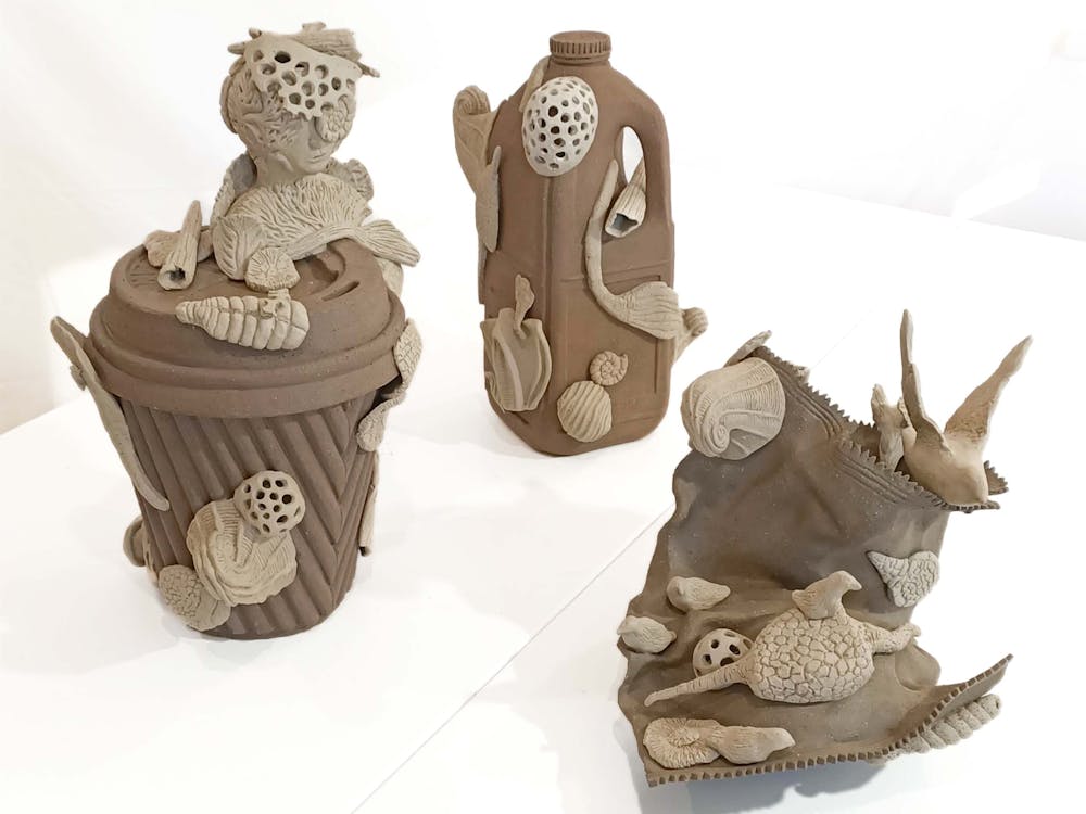 Three ceramic sculptures