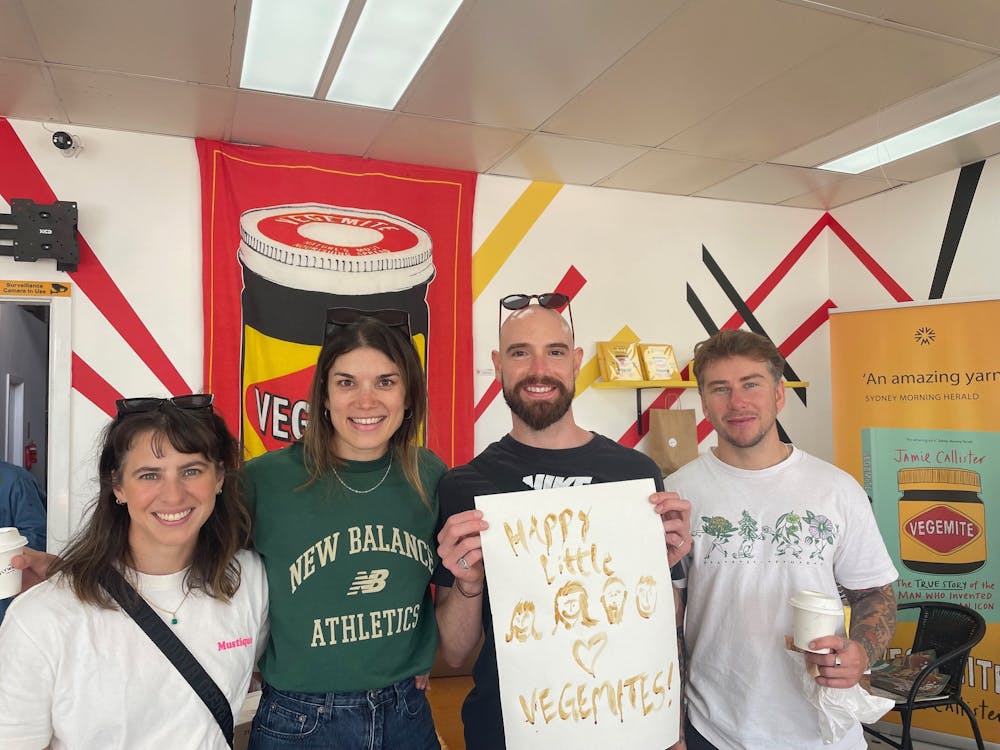 Melbourne visitors doing some painting with Vegemite