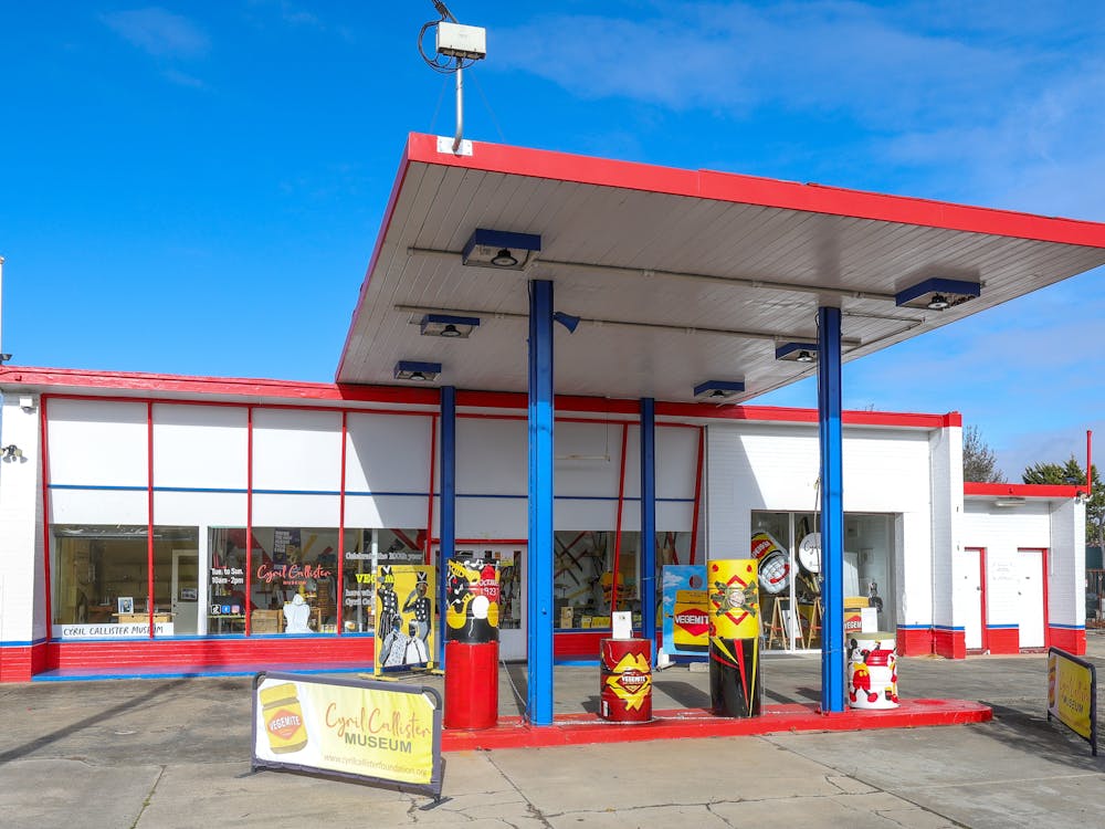 Old retro 50's petrol station