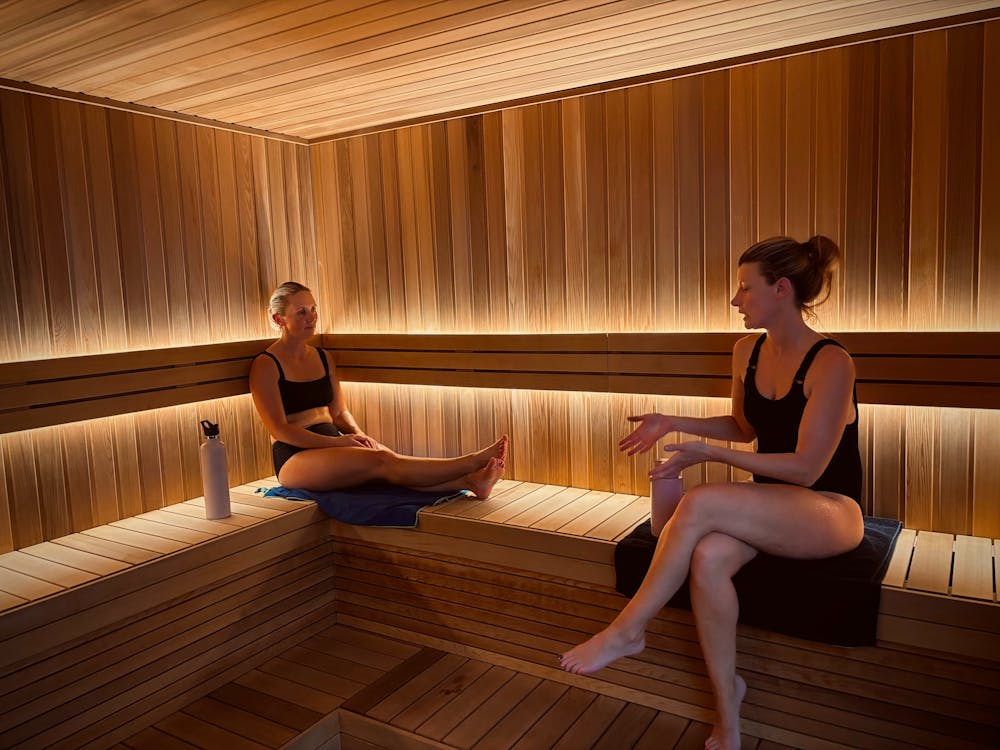 Inside the 20 Person Traditional Sauna