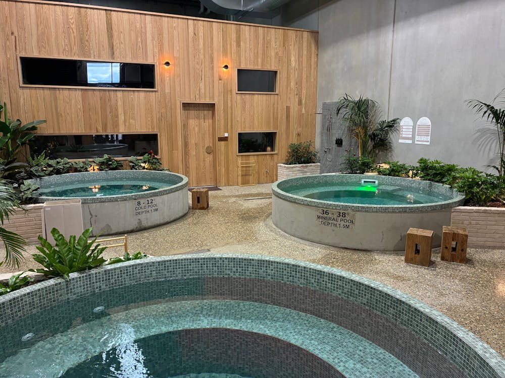 Wet space, cold pool, warm pool and mineral pool