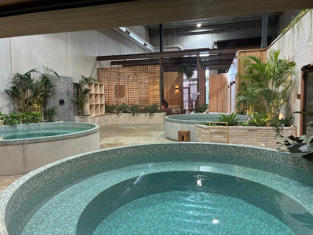 Wet space, cold pool, warm pool and mineral pool