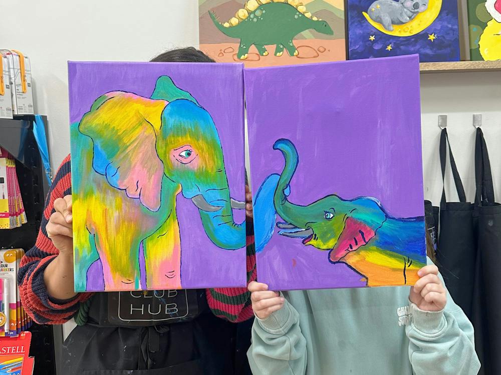 School Holiday Canvas Painting