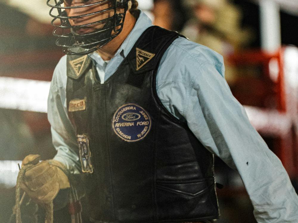 Bull Rider after finishing his ride