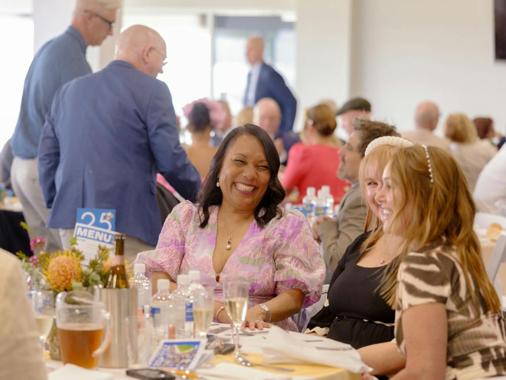 Three ladies enjoying the dining upstairs in the Terrace Dining Room