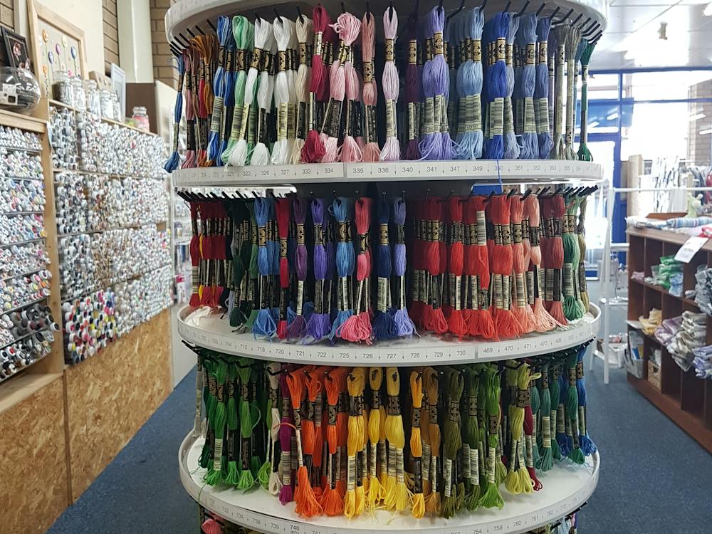 hoops, threads , Aida cloth,