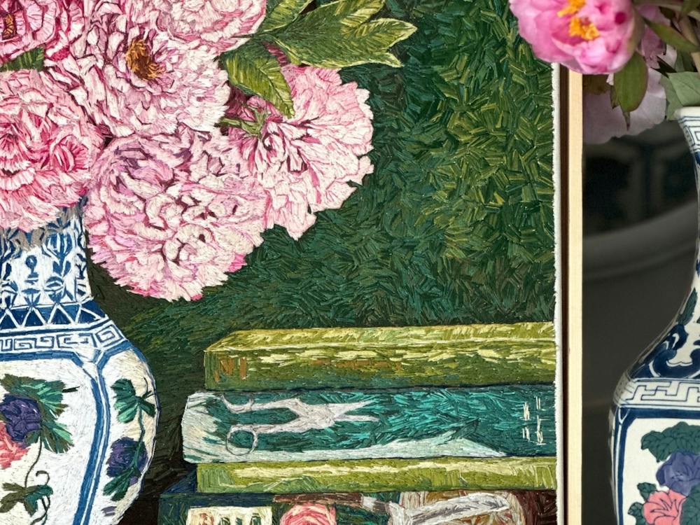 Painting made with stitches