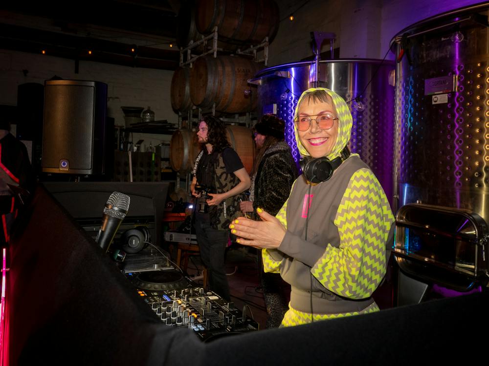 Woman DJing