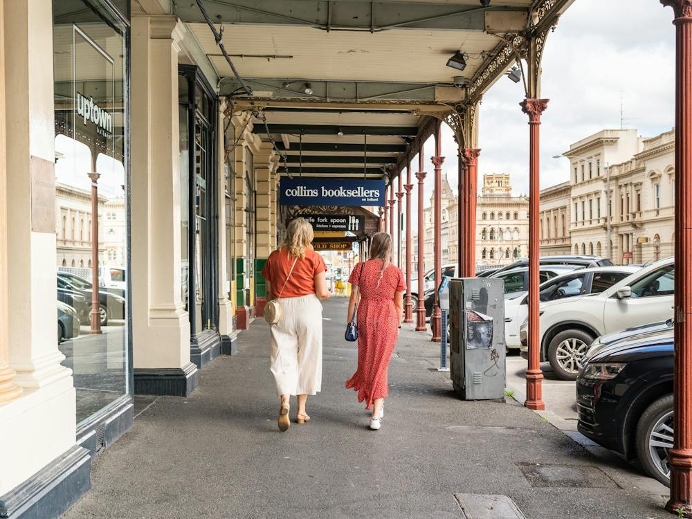 Two Ladies Walking Lydiard Street