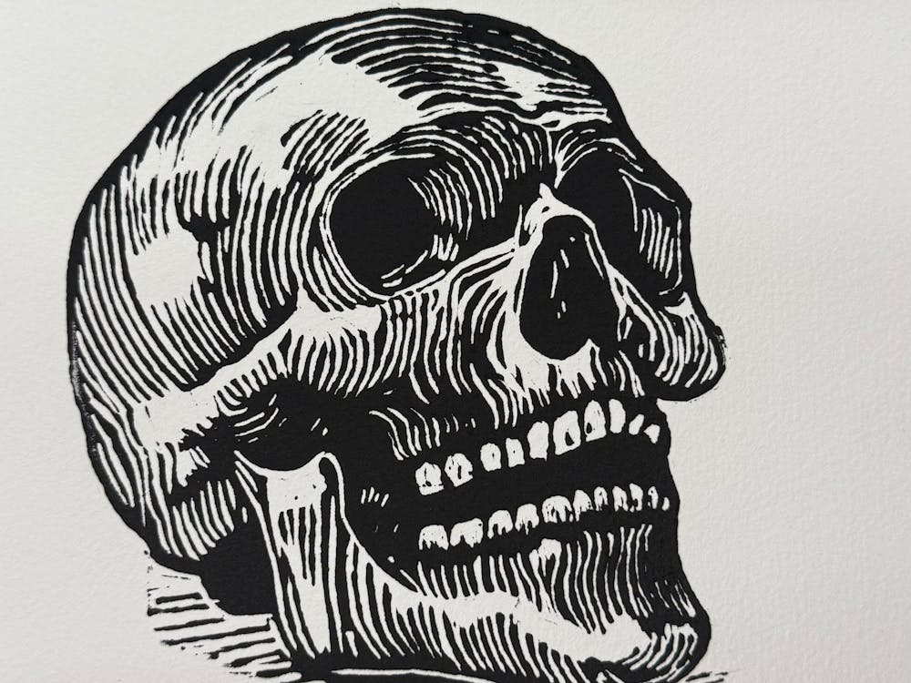 Linocut -Oil ink on paper 6.5x6.5inch