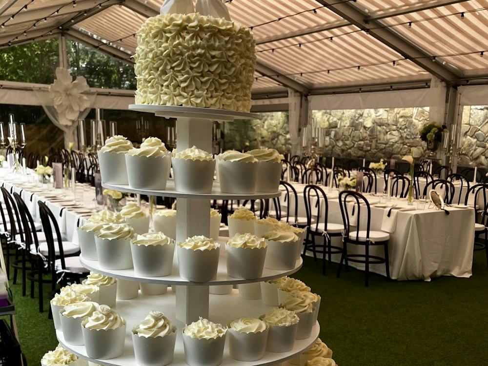 White Cupcake Wedding tower